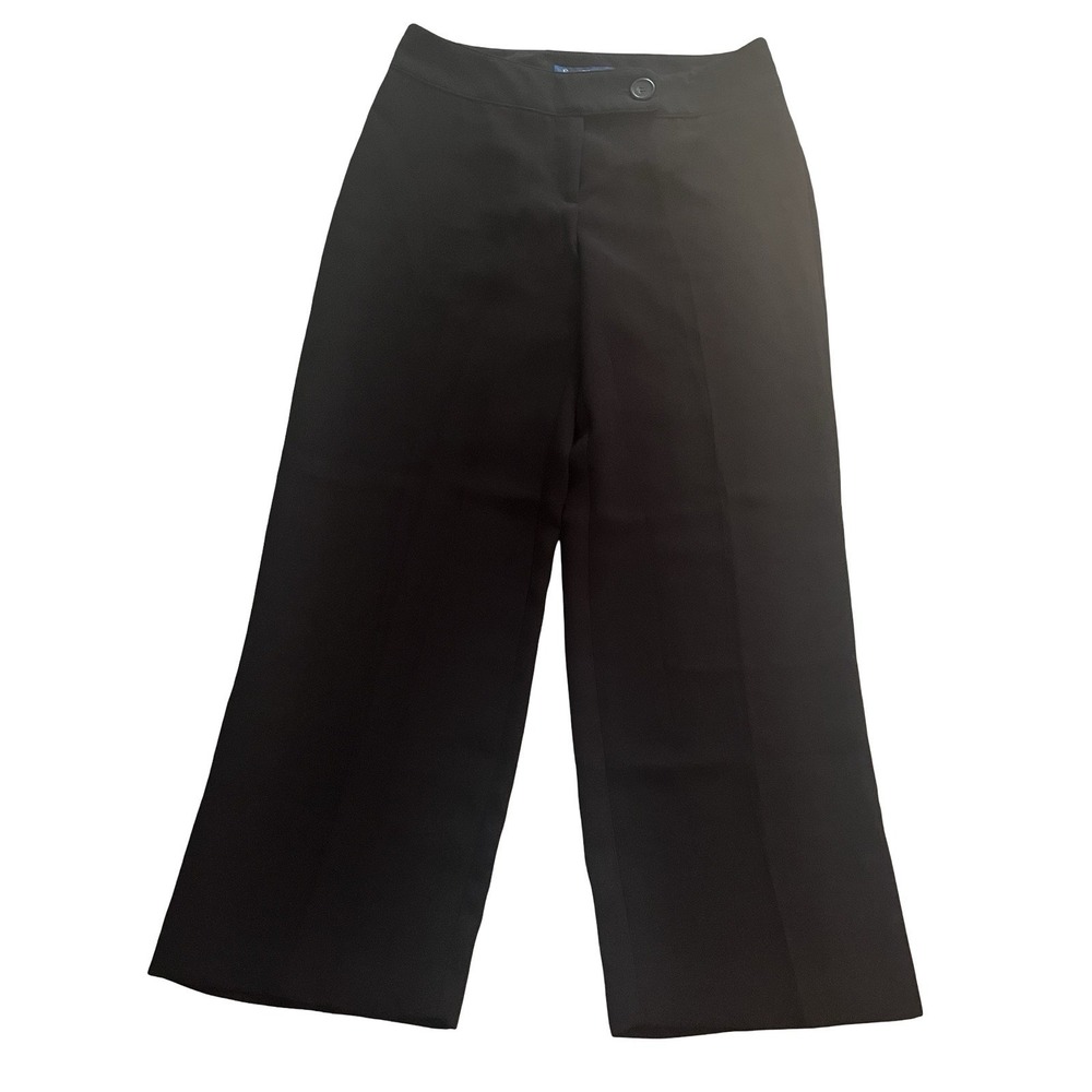 VTG Evan Picone Women's Size 10P Short Black Trouser Wide Leg Button